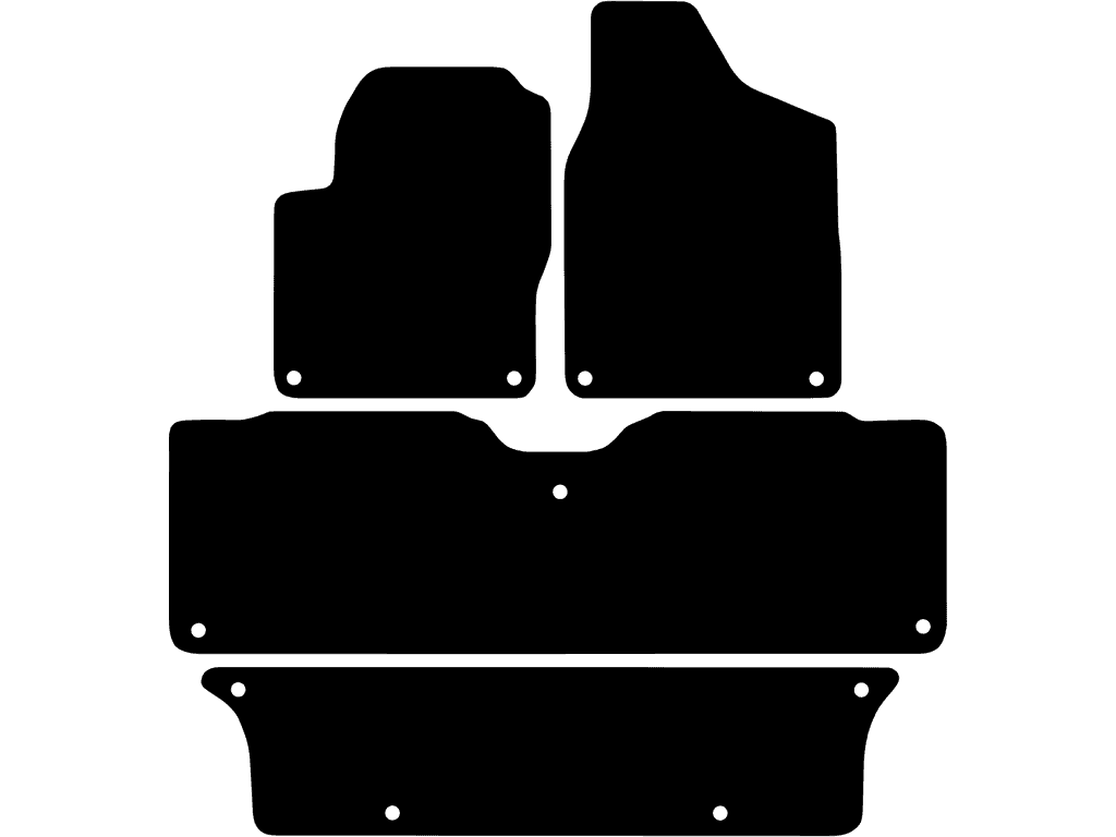 Met bevestiging op de achtermatten | Variatie 1