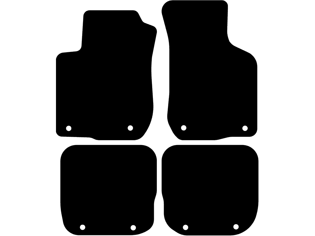 Met bevestiging op de achtermatten | Bevestigingssysteem: Clips (met oog) | Variant 1